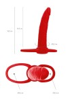 Красная насадка на пенис для двойного проникновения Black&Red - 16,5 см. фото 7 — pink-kiss