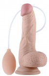 Телесный фаллоимитатор с имитацией эякуляции Soft Ejaculation Cock With Ball 8 - 17,8 см. фото 1 — pink-kiss