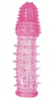 Закрытая насадка розового цвета с шипами и точками - 13,5 см. фото 1 — pink-kiss