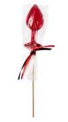 Красный леденец в форме малой анальной пробки со вкусом виски фото 4 — pink-kiss
