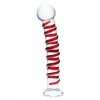 Прозрачный стимулятор с красной спиралью 10" Mr. Swirly Dildo - 25,4 см. фото 1 — pink-kiss