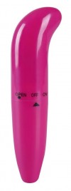 Ярко-розовый мини-вибратор для G-стимуляции - 15,5 см. фото 1 — pink-kiss