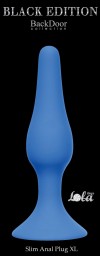 Синяя анальная пробка Slim Anal Plug XL - 15,5 см. фото 2 — pink-kiss