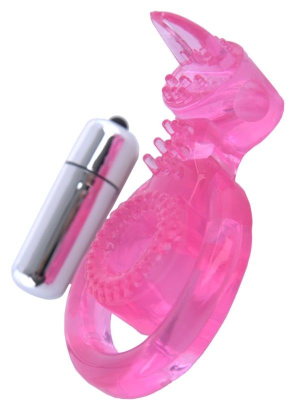 Розовая вибронасадка со стимулятор клитора Язычок фото 1 — pink-kiss