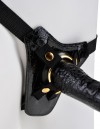 Чёрный с золотом женский страпон Designer Strap-On фото 4 — pink-kiss