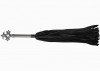 Черная многохвостовая плеть с витой ручкой - 63 см. фото 3 — pink-kiss