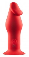Красный силиконовый анальный вибромассажер  - 12,7 см. фото 1 — pink-kiss
