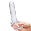 Прозрачный фаллоимитатор 8" Realistic Ribbed Glass Dildo - 20,3 см. фото 4 — pink-kiss