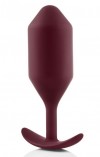 Бордовая пробка для ношения B-vibe Snug Plug 5 - 14 см. фото 1 — pink-kiss
