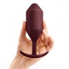 Бордовая пробка для ношения B-vibe Snug Plug 5 - 14 см. фото 6 — pink-kiss