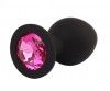 Черная анальная пробка с кристаллм Booty Fantasy Gem Plug M - 8 см. фото 1 — pink-kiss