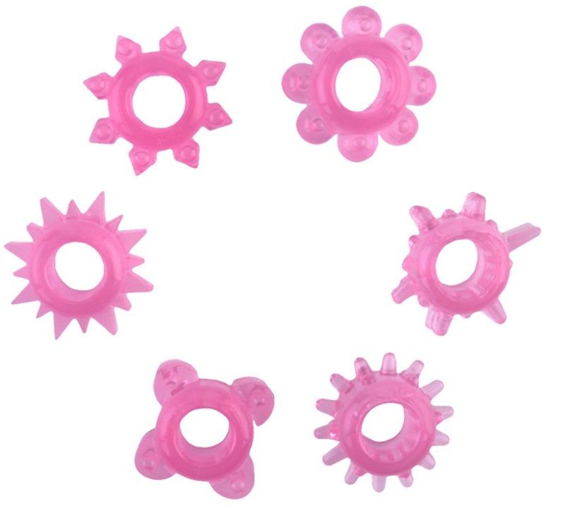 Набор из 6 розовых эрекционных колец фото 1 — pink-kiss