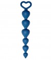 Синяя анальная цепочка Heart Ray - 17,5 см. фото 1 — pink-kiss