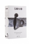 Чёрная анальная пробка с эрекционным кольцом SONO №2 - 11,4 см. фото 2 — pink-kiss