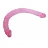 Двухголовый розовый фаллоимитатор - 44,5 см. фото 4 — pink-kiss