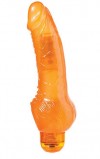 Оранжевый гелевый вибратор с широким основанием JELLY JOY 7INCH 10 RHYTHMS - 17,5 см. фото 1 — pink-kiss