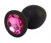 Черная анальная пробка с кристаллм Booty Fantasy Gem Plug L - 9,5 см. фото 1 — pink-kiss