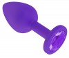 Фиолетовая силиконовая пробка с фиолетовым кристаллом - 7,3 см. фото 2 — pink-kiss