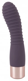 Фиолетовый вибратор с ребрышками Elegant Flexy Vibe - 15 см. фото 1 — pink-kiss