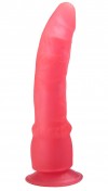 Розовый гелевый фаллоимитатор на присоске - 19,3 см. фото 1 — pink-kiss