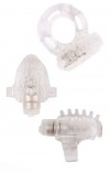 Набор из 3 прозрачных эрекционных колец с вибрацией Teasers Ring Kit фото 1 — pink-kiss