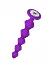 Фиолетовая анальная цепочка с кристаллом Buddy - 17,7 см. фото 1 — pink-kiss