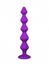 Фиолетовая анальная цепочка с кристаллом Buddy - 17,7 см. фото 3 — pink-kiss