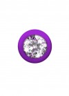 Фиолетовая анальная цепочка с кристаллом Buddy - 17,7 см. фото 4 — pink-kiss