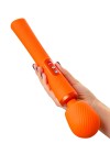 Оранжевый вибромассажер Vim Vibrating Wand - 31,3 см. фото 2 — pink-kiss