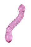 Двусторонний розовый фаллос с рёбрами и точками - 20,5 см. фото 2 — pink-kiss