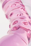 Двусторонний розовый фаллос с рёбрами и точками - 20,5 см. фото 5 — pink-kiss