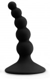 Черный анальный стимулятор с шариками Lure me Beaded Anal Plug - 10,3 см. фото 1 — pink-kiss
