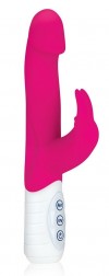 Розовый вибратор с крупной головкой JUMPING BULLETS - 21 см. фото 1 — pink-kiss