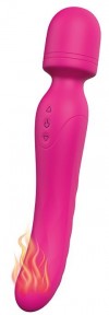 Ярко-розовый жезловый вибратор Heating Bodywand с нагревом - 23,2 см. фото 2 — pink-kiss