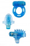 Набор из 3 синих эрекционных колец с вибрацией Teasers Ring Kit фото 1 — pink-kiss