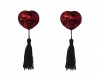 Красные пэстисы-сердечки Gipsy с черными кисточками фото 2 — pink-kiss