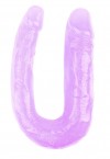Фиолетовый двусторонний фаллоимитатор Hi-Rubber - 34 см. фото 1 — pink-kiss