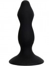 Чёрная анальная пробка с полостями для сжатия и легкого введения - 11 см. фото 2 — pink-kiss