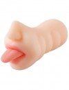 Телесный мастурбатор-ротик с языком фото 1 — pink-kiss