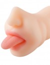 Телесный мастурбатор-ротик с языком фото 3 — pink-kiss