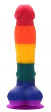 Разноцветный фаллоимитатор-реалистик COLOURFUL DILDO - 20 см. фото 2 — pink-kiss