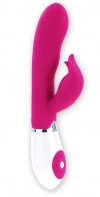 Розовый вибратор Felix с клиторальным стимулятором - 21 см. фото 1 — pink-kiss