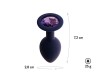 Черничная анальная пробка с фиолетовым кристаллом Gamma S - 7,2 см. фото 2 — pink-kiss