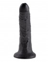 Чёрный фаллоимитатор с присоской 7" Cock - 17,8 см. фото 1 — pink-kiss