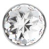 Большая серебристая анальная пробка Diamond Clear Sparkle Large с прозрачным кристаллом - 8 см. фото 3 — pink-kiss