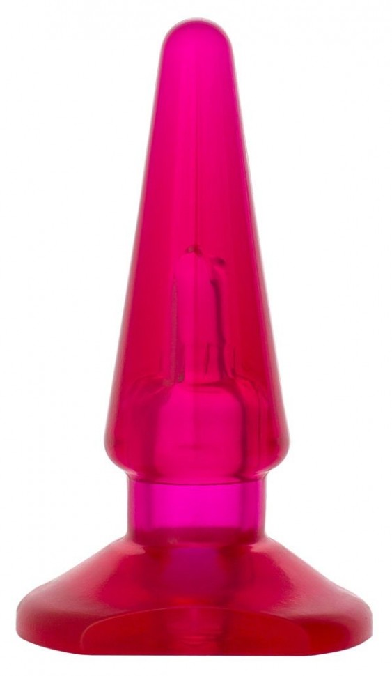 Розовая конусообразная анальная втулка - 9,5 см. фото 1 — pink-kiss