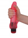 Розовый гелевый вибратор с клиторальными лепестками - 18,5 см. фото 5 — pink-kiss