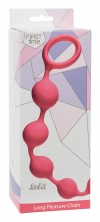Розовая анальная цепочка Long Pleasure Chain - 35 см. фото 2 — pink-kiss