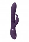 Фиолетовый вибромассажер-кролик с 3 стимулирующими кольцами Sora - 24,2 см. фото 5 — pink-kiss