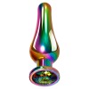 Радужная металлическая пробка Rainbow Metal Plug Medium - 11,1 см. фото 1 — pink-kiss